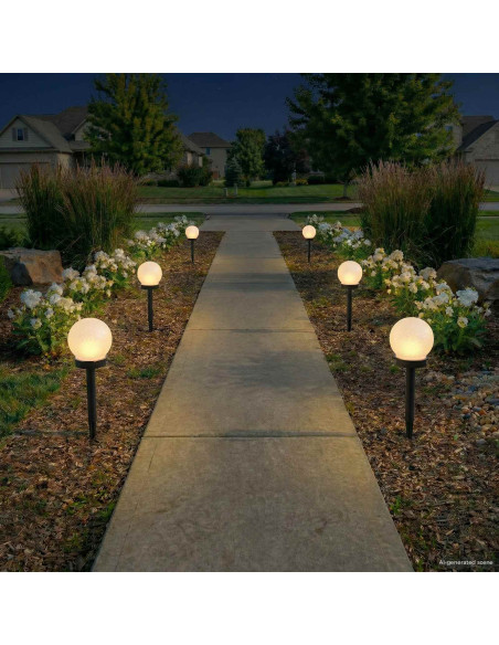 Luci solari da esterno con picchetto 4 pcs Bianco caldo 38,5 cm