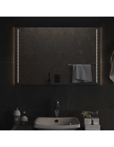 Specchio da bagno LED Trasparente 60 x 90 cm vetro temperato