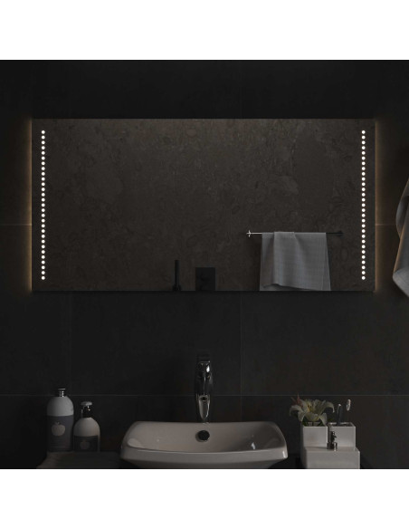 Specchio da bagno LED Trasparente 50 x 10 cm vetro temperato