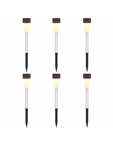 Luci solari da esterno con picchetto 6 pcs Bianco caldo 29,5 cm