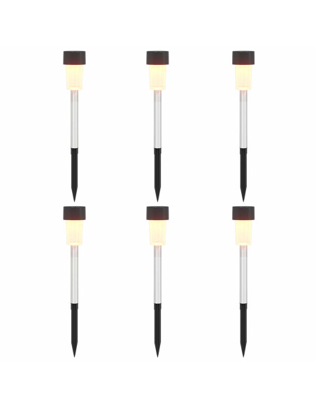 Luci solari da esterno con picchetto 6 pcs Bianco caldo 29,5 cm