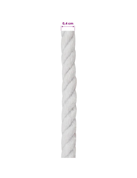 Corda Bianco 0,4 x 0,4 x 5000 cm Cotone