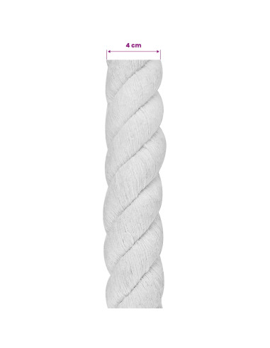 Corda di Cotone 10 m 40 Bianco 100% Cotone