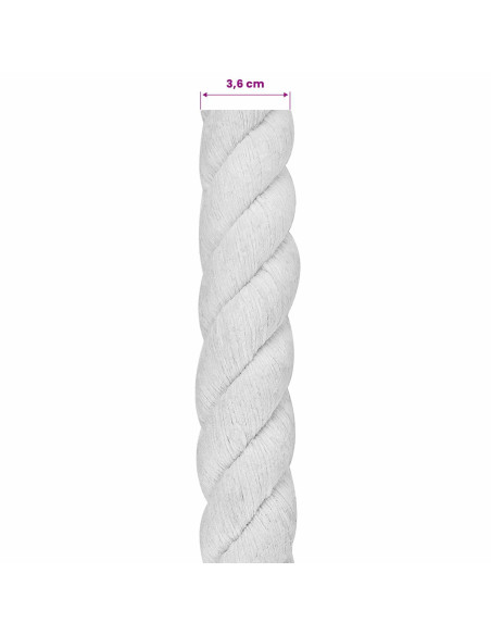Corda Bianco 3,6 x 3,6 x 500 cm Cotone