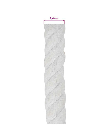 Corda Bianco 2,4 x 2,4 x 2500 cm Cotone