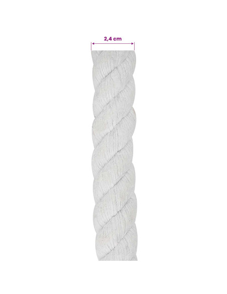 Corda Bianco 2,4 x 2,4 x 2500 cm Cotone