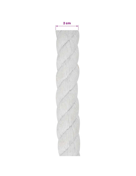 Corda Bianco 2 x 2 x 2500 cm Cotone