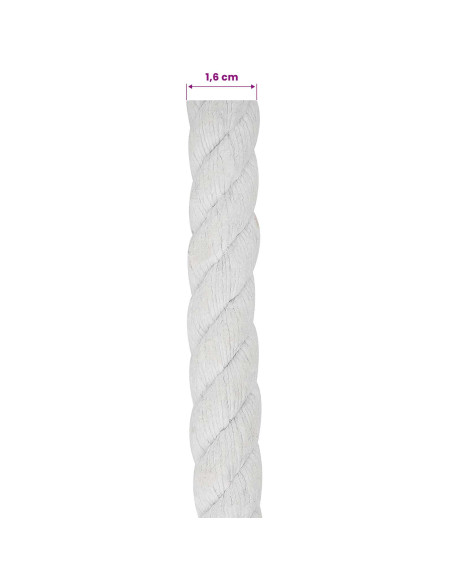 Corda Bianco 1,6 x 1,6 x 10000 cm Cotone