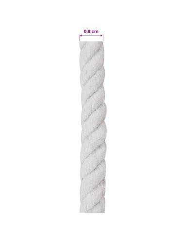 Corda Bianco 0,8 x 0,8 x 50000 cm Cotone
