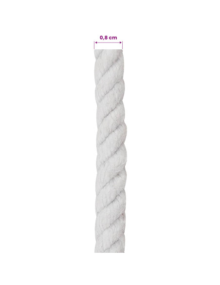 Corda Bianco 0,8 x 0,8 x 50000 cm Cotone