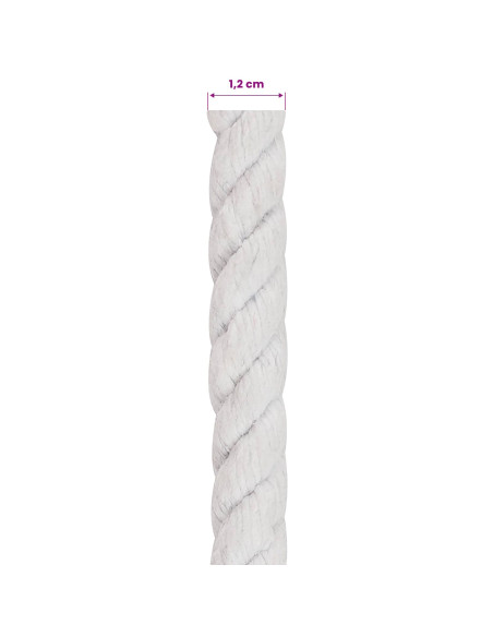Corda Bianco 1,2 x 1,2 x 10000 cm Cotone