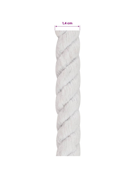 Corda Bianco 1,4 x 1,4 x 2500 cm Cotone