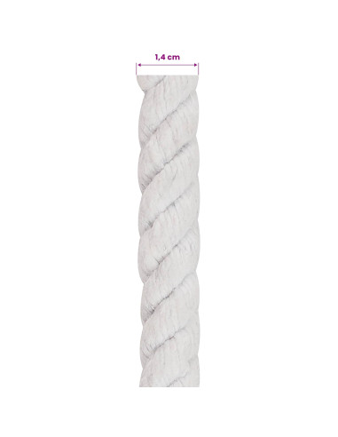 Corda Bianco 1,4 x 1,4 x 5000 cm Cotone