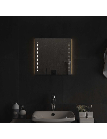 Specchio da bagno LED Trasparente 40 x 40 cm vetro temperato
