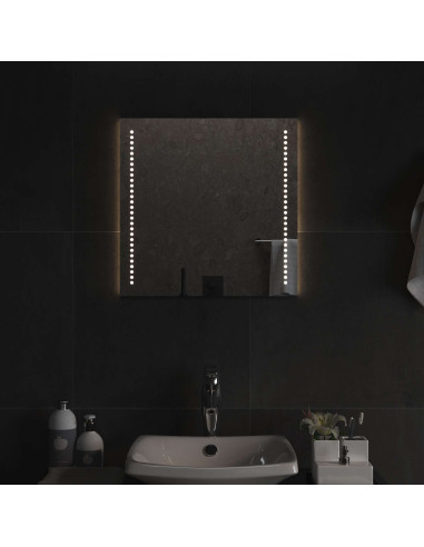 Specchio da bagno LED Trasparente 50 x 50 cm vetro temperato