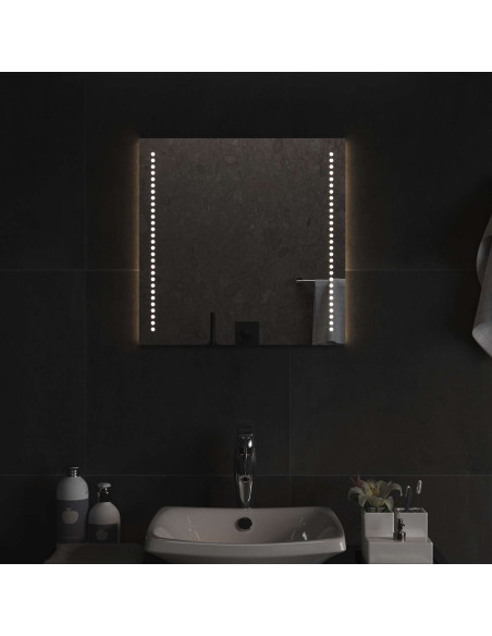 Specchio da bagno LED Trasparente 50 x 50 cm vetro temperato