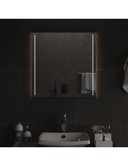 Specchio da bagno LED Trasparente 60 x 60 cm vetro temperato