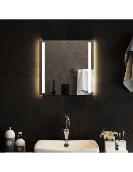 Specchio da bagno LED Trasparente 40 x 40 cm vetro temperato