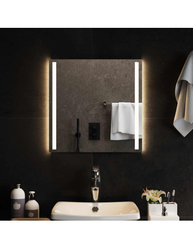 Specchio da bagno LED Trasparente 50 x 50 cm vetro temperato