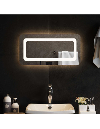 Specchio da bagno LED Trasparente 60 x 30 cm vetro temperato