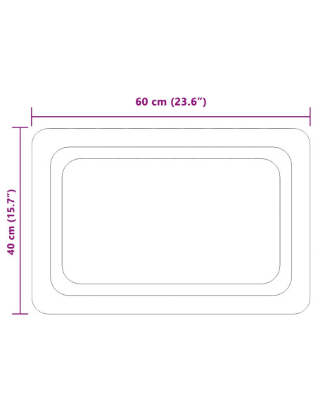 Specchio da bagno LED Trasparente 60 x 40 cm vetro temperato