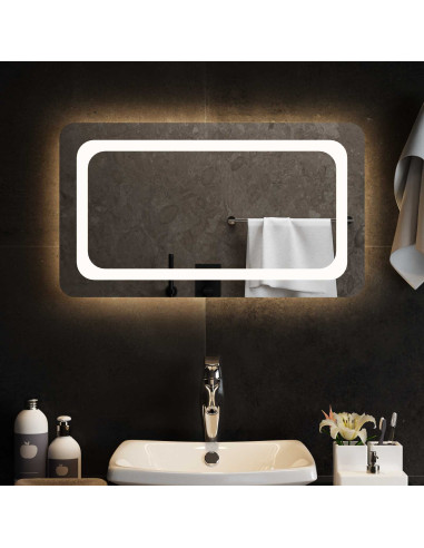 Specchio da bagno LED Trasparente 70 x 40 cm vetro temperato