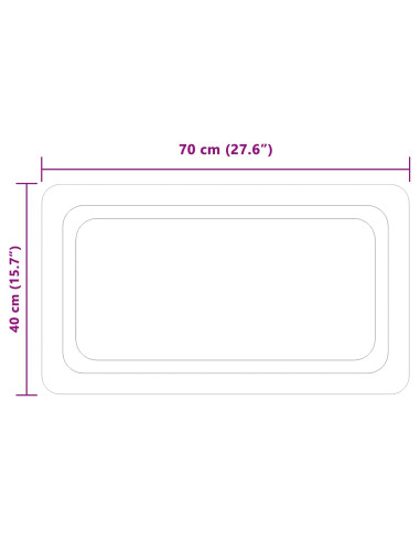 Specchio da bagno LED Trasparente 70 x 40 cm vetro temperato