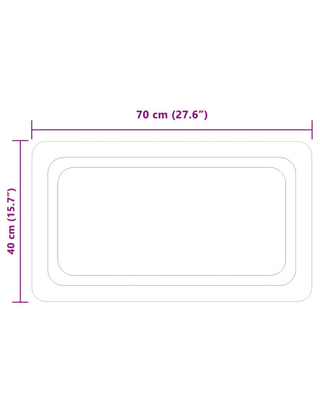 Specchio da bagno LED Trasparente 70 x 40 cm vetro temperato