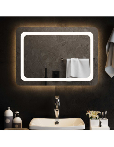 Specchio da bagno LED Trasparente 70 x 50 cm vetro temperato