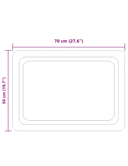 Specchio da bagno LED Trasparente 70 x 50 cm vetro temperato