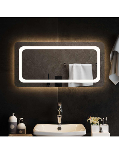 Specchio da bagno LED Trasparente 80 x 40 cm vetro temperato