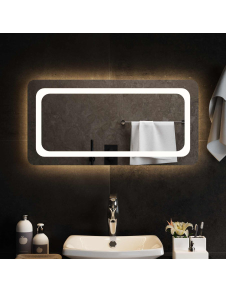 Specchio da bagno LED Trasparente 80 x 40 cm vetro temperato
