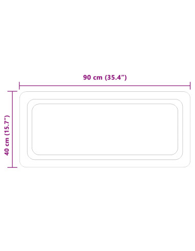 Specchio da bagno LED Trasparente 90 x 40 cm vetro temperato