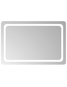 Specchio da bagno LED Trasparente 90 x 60 cm vetro temperato 2