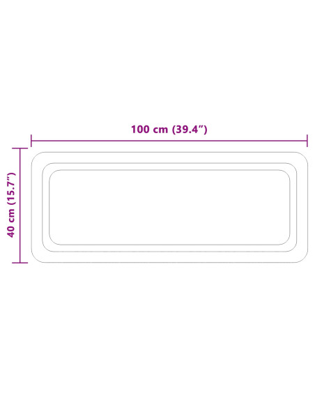 Specchio da bagno LED Trasparente 100 x 40 cm vetro temperato