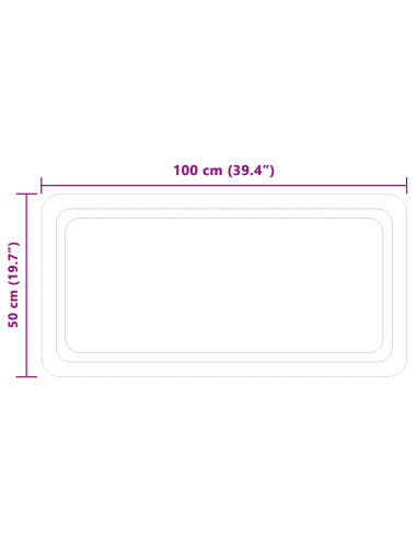 Specchio da bagno LED Trasparente 100 x 50 cm vetro temperato