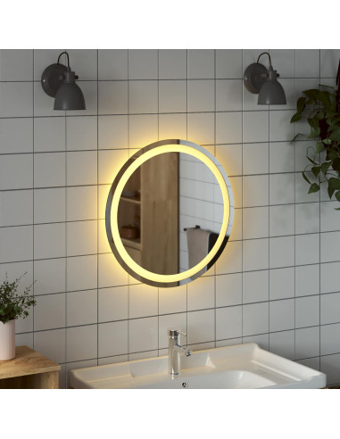 Specchio da bagno LED Trasparente Ø 50 cm vetro temperato