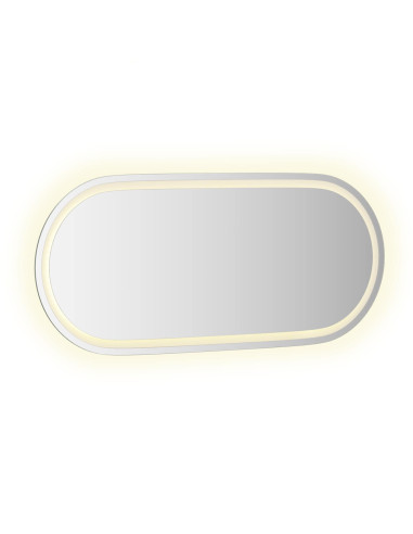 Specchio da bagno LED Trasparente 100 x 45 cm vetro temperato