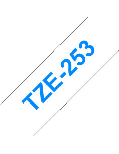 Brother TZE-253 nastro per etichettatrice Blu su bianco