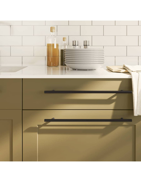 Maniglie per Mobili 5pz Nere 320mm in Acciaio Inox