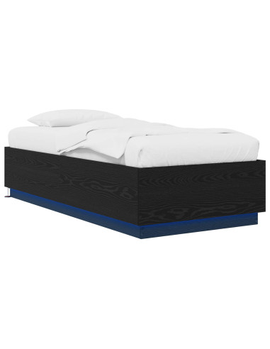 Letto con LED Rovere Nero 80 x 200 cm Legno ingegnerizzato