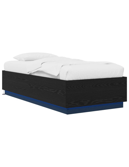 Letto con LED Rovere Nero 80 x 200 cm Legno ingegnerizzato