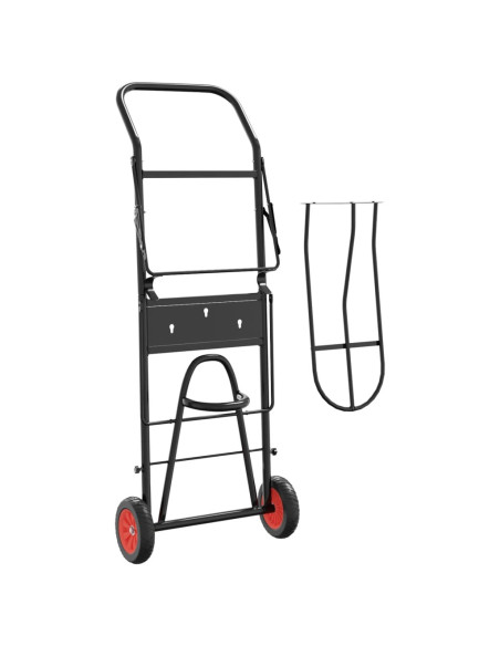 Carrello da Sella Pieghevole Nero in Acciaio