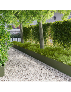 Bordura per Prato 30 pcs 100 x 30 cm Acciaio Verde Oliva
