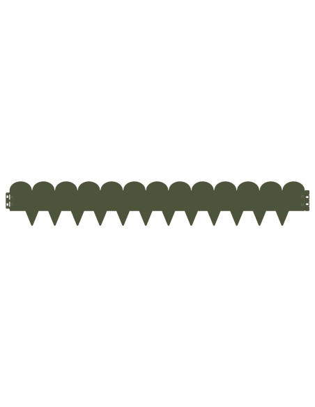 Bordura per Prato 10 pcs 103 x 15 cm Acciaio Verde Oliva
