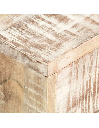 Tavolino da Caffè Bianco 117x50x30 cm Legno Massello di Acacia