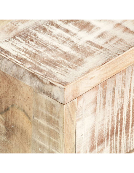Tavolino da Caffè Bianco 117x50x30 cm Legno Massello di Acacia