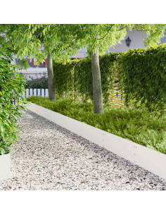Bordura per Prato 10 pcs 100 x 30 cm Acciaio Bianco