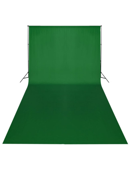 Set Studio Fotografico Fondale Verde 600x300 cm e Luci