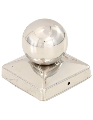 Tappi per Pali 6 pz Estremità a Globo in Acciaio Inox 81x81 mm